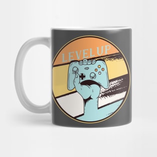 Gamer Level Up Gaming Nerd Vintage Retro Style Design Mug